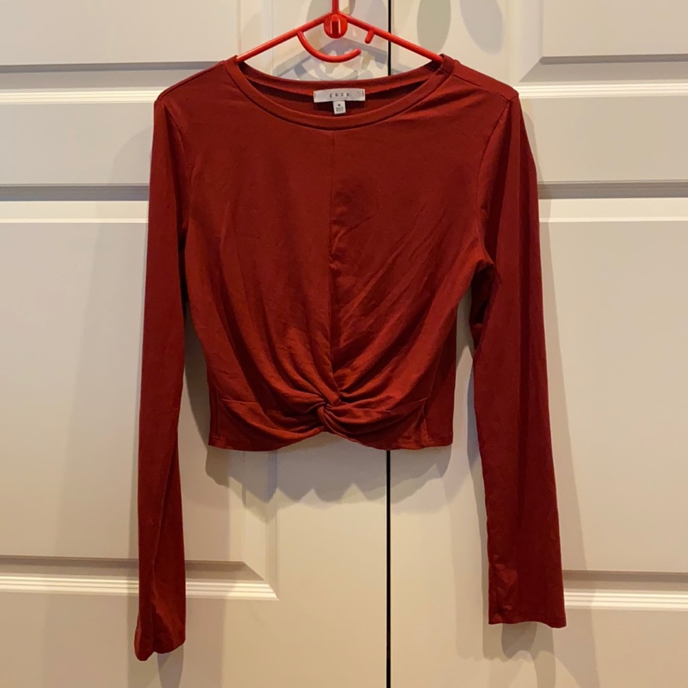 A red long sleeve